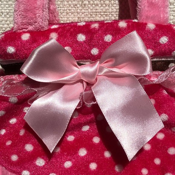 Aurora Plush Pink Polka Dot Pet Carrier Stuffed Animal Purse- NWOT - Picture 3 of 11